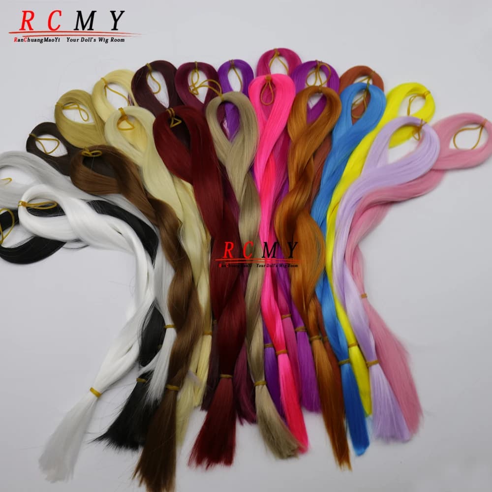 RCMY Capelli per bambole in morbida seta BJD/SD Parrucca per bambole blu Fibra di nylon sintetica resistente al calore 1/3 1/4 1/6 Accessori per bambole
