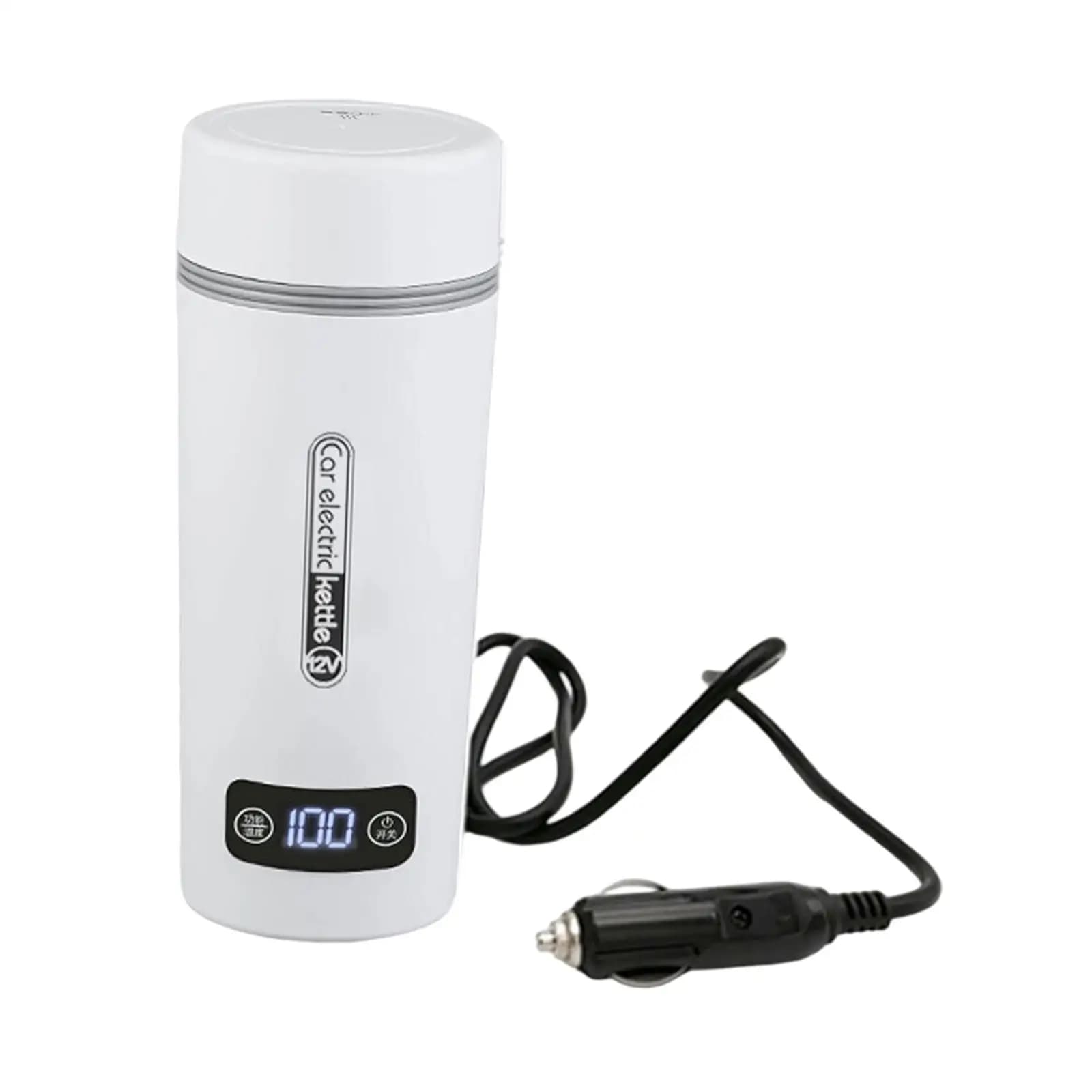 Bollitore Elettrico da Auto con Display della Temperatura, Tazza Riscaldante 12V/24V