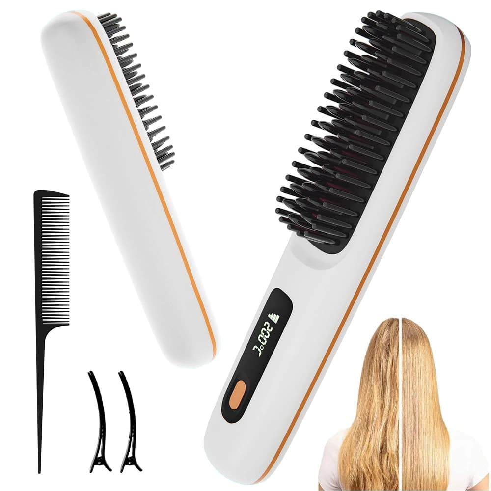 Wireless Hair Plate, Multifunctional Pettine Rechargeable for Hair Care and Styling with 3 Adjustable Temperatures for a Styling Liscio