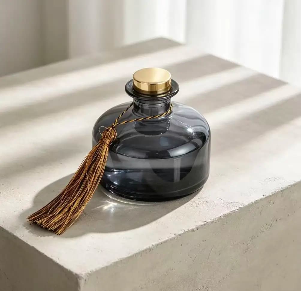 1PCs 130ml/250ml High Quality Black Empty Aromatherapy Bottle Reed Fragrance Glass Diffuser Bottle with Wood Lid