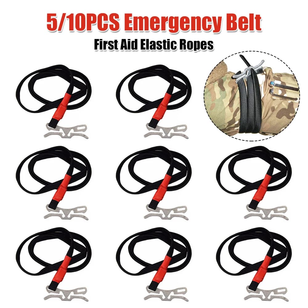 5/10 Pezzi Laccio Emostatico EDC 103cm Estensibile a 260cm, Corda Elastica per Primo Soccorso, Attrezzatura EDC per Esterni