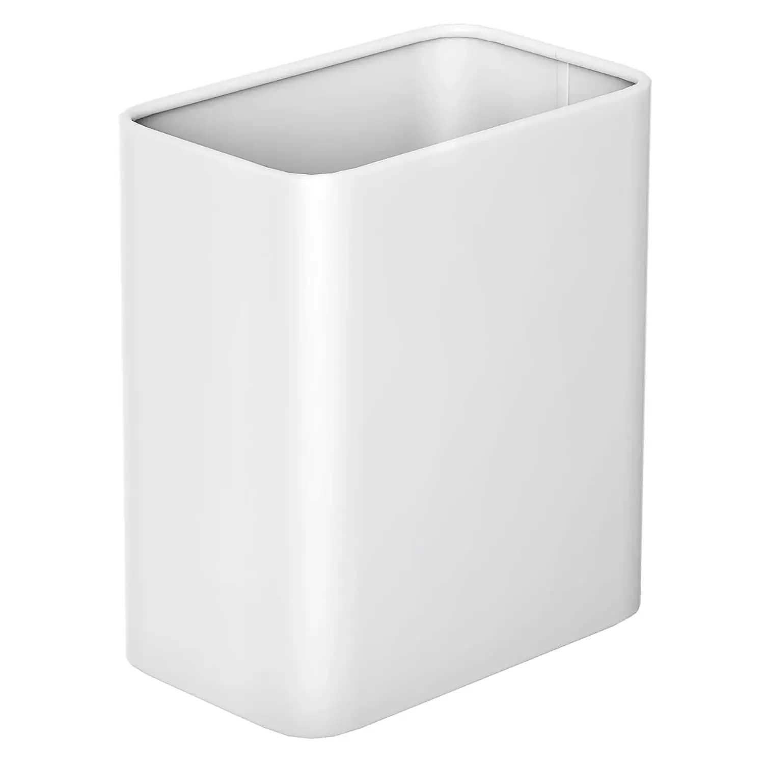 Compact 2.1 Gallon Trash Can for Small Spaces - Modern Metal Wastebasket, Easy Clean, No Lid Design for Bathroom, Office, Under Desk
