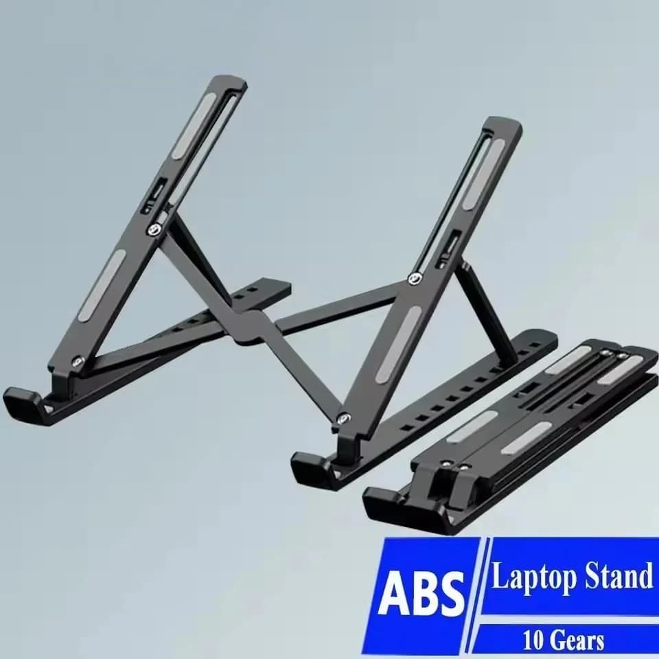 Foldable Laptop Stand Adjustable Portable Folding Stand ABS Plastic Base Supports Various Laptop Computer 10 Level Adjustable Height