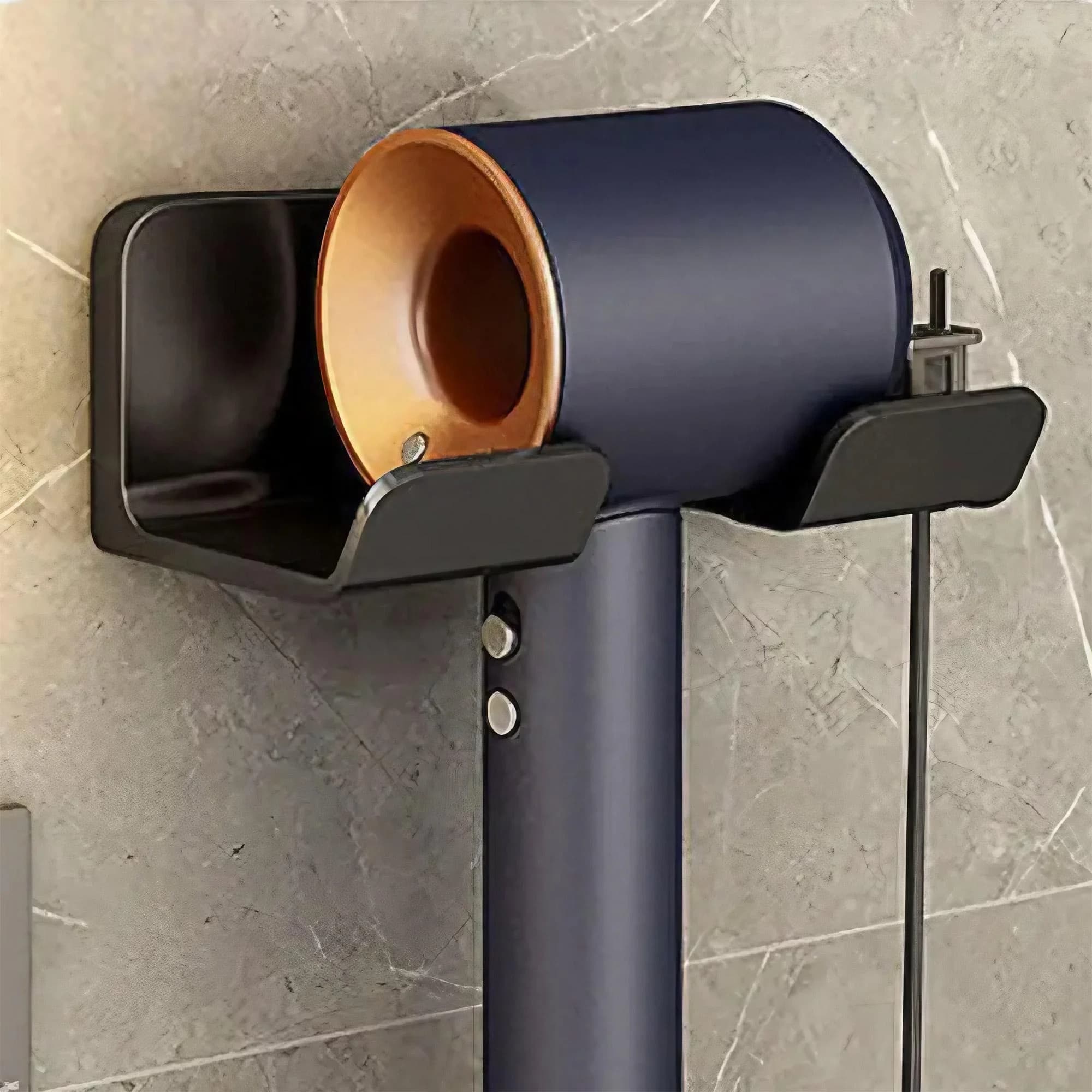 Wall Mounted Hair Dryer Holder Organizer for Hair Straightener and Styling Tools No Drill Bathroom Storage Shelf Space Saver