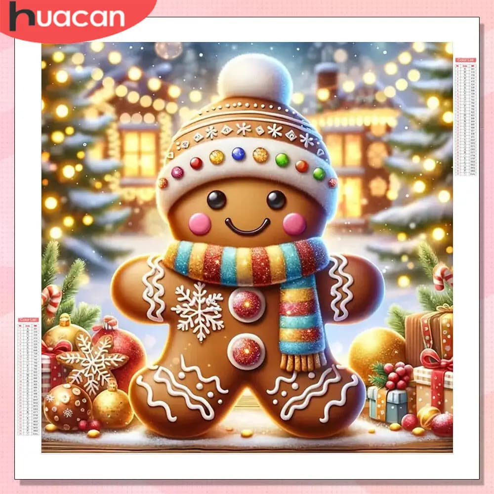 HUACAN Diamond Painting Full Kits Tree Christmas Wall Decor Mosaic House Embroidery Pictures Of Rhinestones