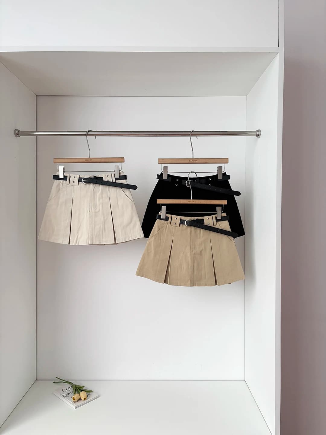 High Waist A-Line Pleated Skirt Women's Commuter Style with Belt Summer 2026 Korean Versatile Slimming Workwear Skirt