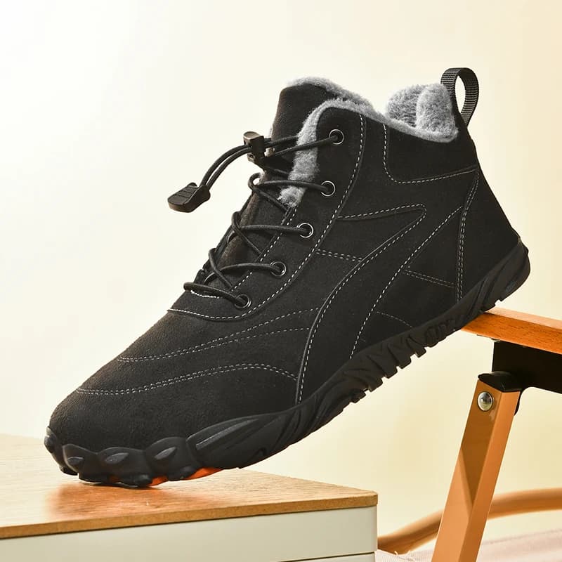 2026 New Men's Winter High Top Hiking Boots Plush Lining Warm Snow Boots Anti Slip Outdoor Cotton Boots Male Casual Ankle Shoes