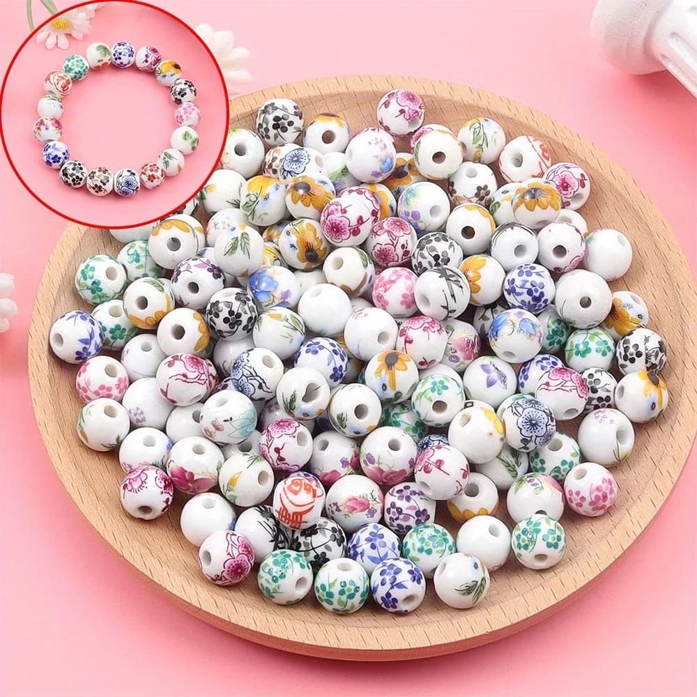 10/30/50 pezzi di perline di ceramica di colori misti, collane fai da te, bracciali, accessori decorativi per orecchini, San Valentino, regali di Natale