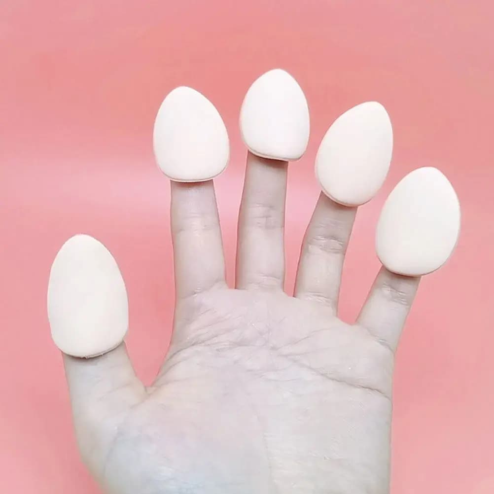 Set di 15 Mini Pennelli per Trucco da Dito, Traspiranti e Morbidi, Strumento Portatile per Fondotinta, Correttore, Blush e Illuminante