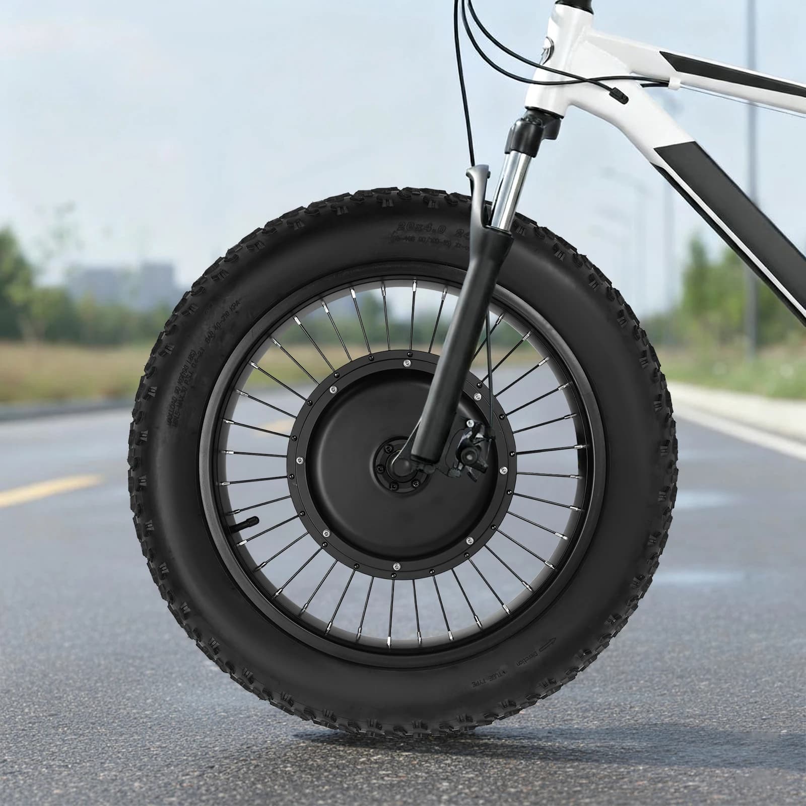 Kit di Conversione Ruota Anteriore per Bicicletta, Kit di Conversione Ruota Anteriore 20", Kit di Conversione E-bike con Motore Anteriore 48V 1500W