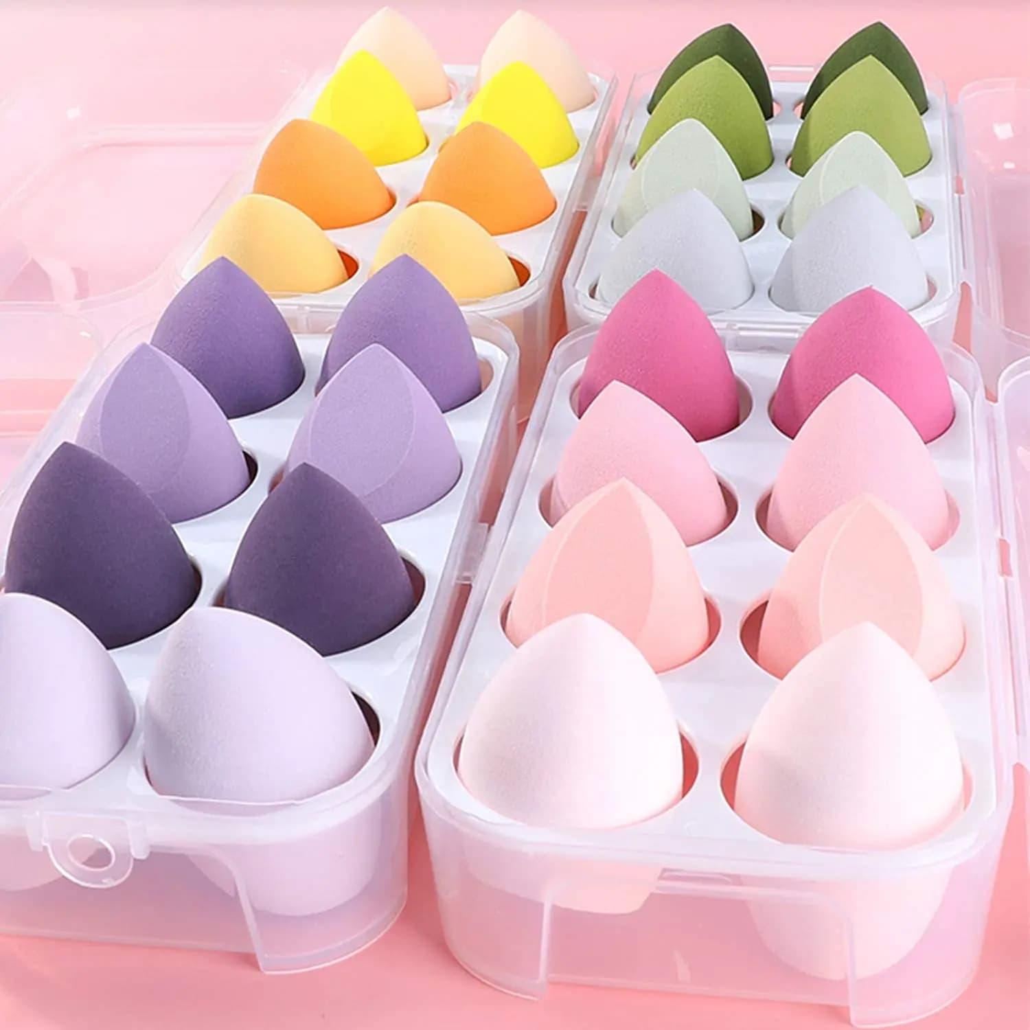 8 Pcs Makeup Sponges Set Blender Beauty Foundation Blending Sponge, Flawless for Liquid, Cream and Powder for Dry/Wet Use