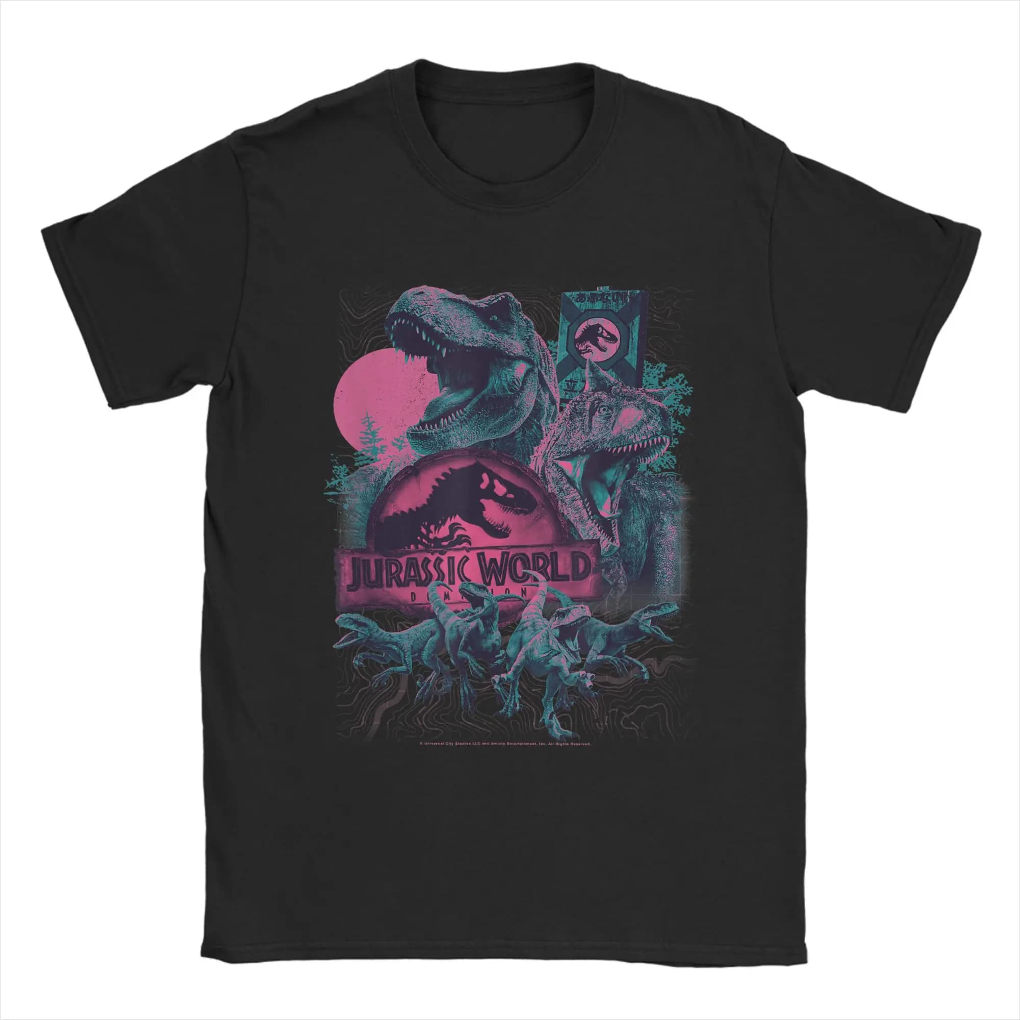 Jurassics World Dominion Unstoppable Dino Attack Poster T Shirt Estate T-shirt in cotone da uomo Maglietta casual Abiti a maniche corte