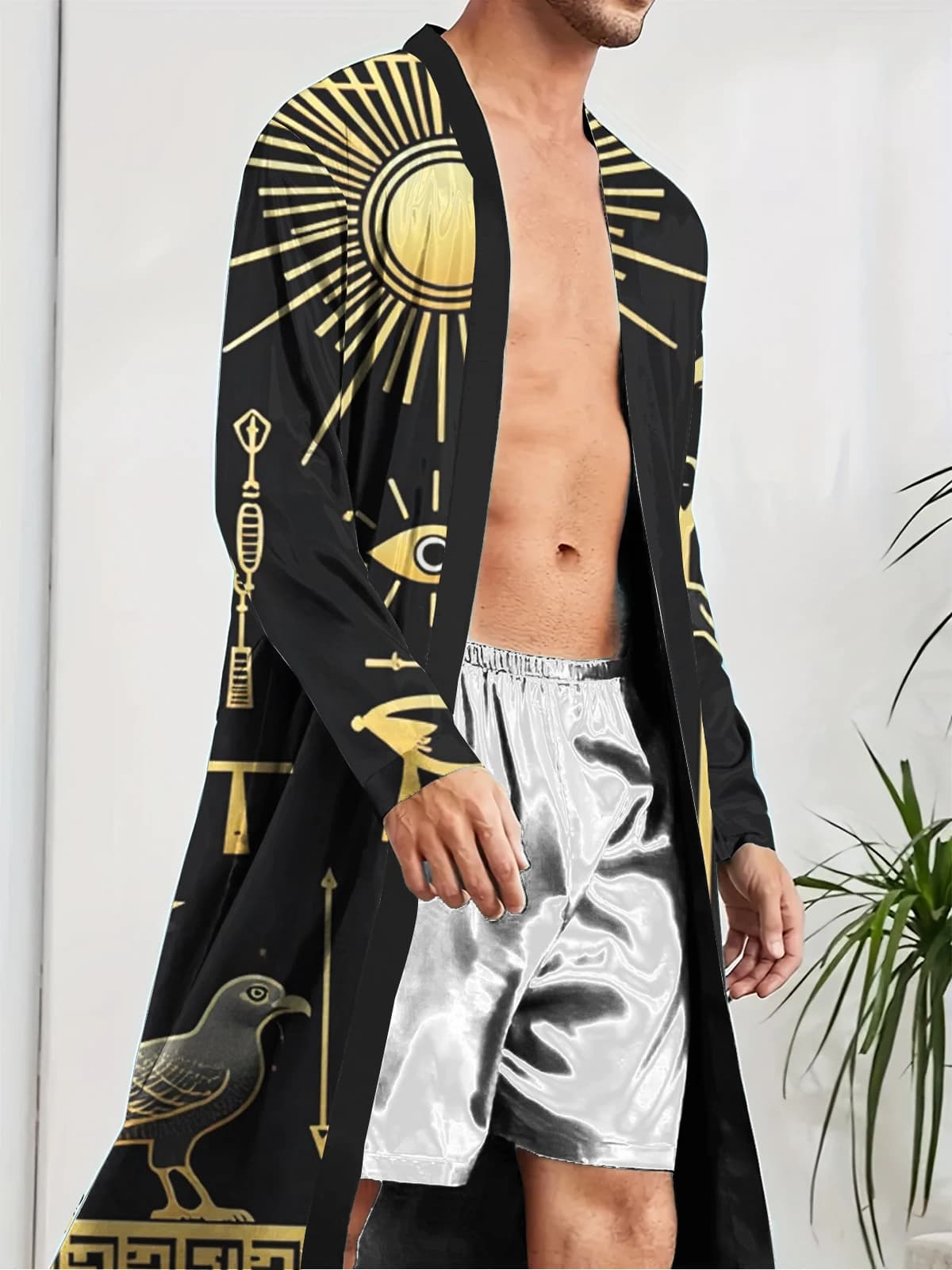 1pcs Men's Robes 2026 Spring/Summer Breathable bath robe Graphic 3D Printed Sleepwear Bathrobe Bathrobe men sleepwear
