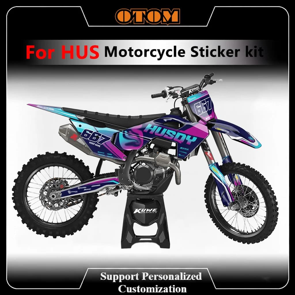 for Husqvarna Motocross Customize Graphics Decals Tc Fc Te Fe 2024-2025 Holographic Chrome Gravel Full Sticker Kit