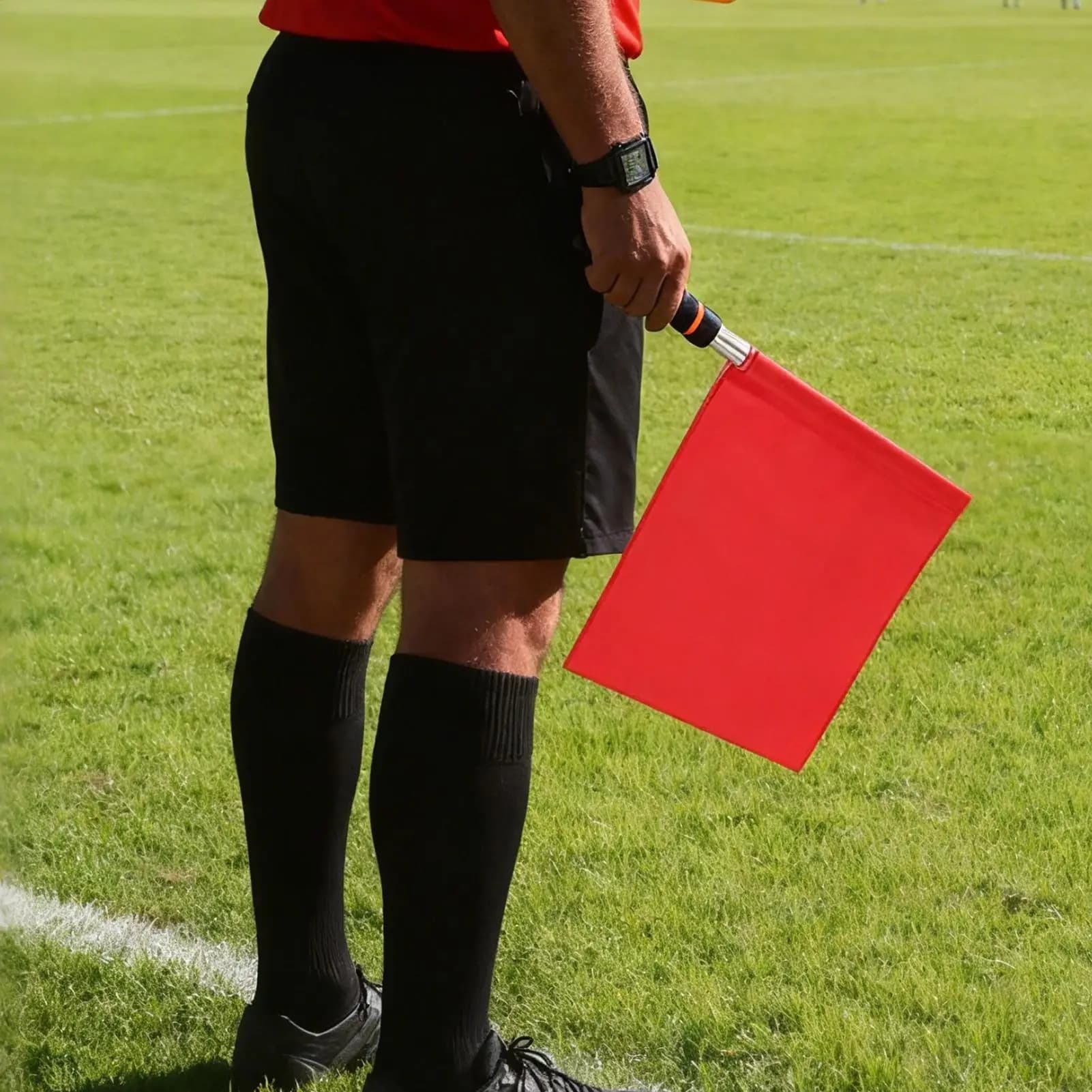 Flag for football referee 2 pieces Red flag Lightweight judge equipment for racing road for football Volleyball Sports Football