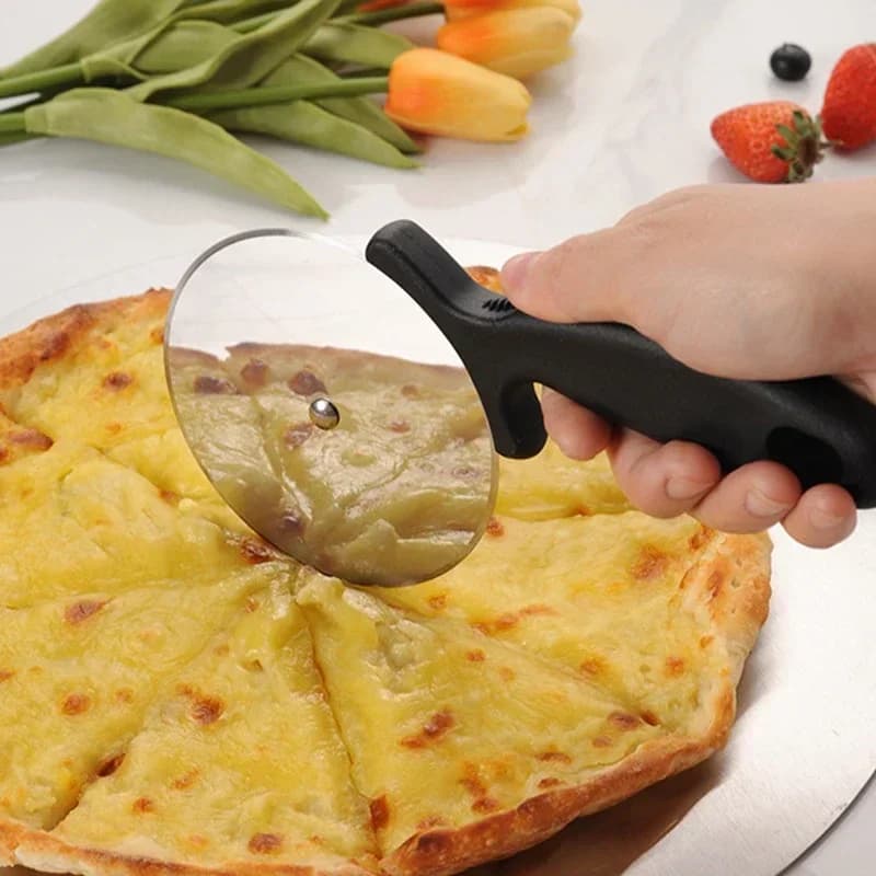 Stainless Steel Roller Cutter Multi-purpose Pizza Cake Dough Slicing Tool Baking Kitchen Accessories with Sharp Blade Wheel
