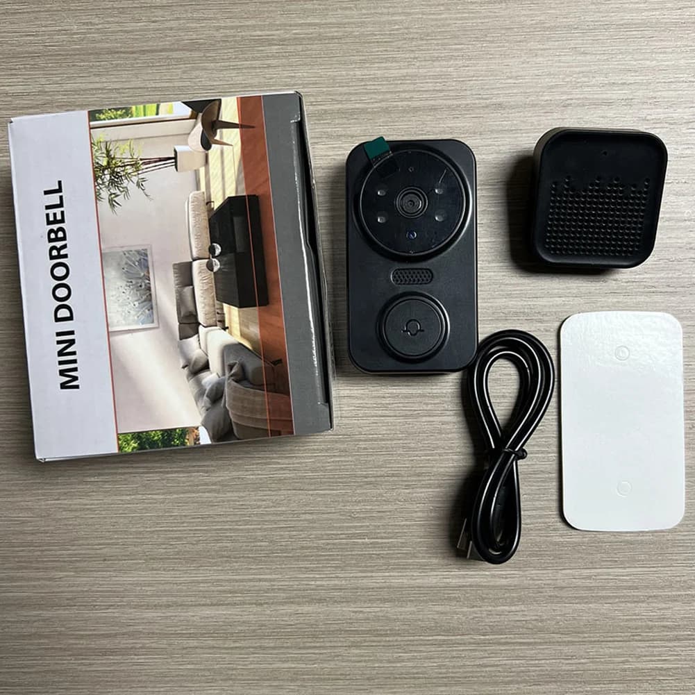Campanello Intelligente WiFi con Visione Notturna, Monitoraggio Remoto tramite App, Telecamera per Porta d'Ingresso, Sorveglianza Interna ed Esterna