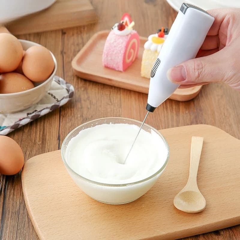 Handheld Mini Electric Milk Frother Portable Coffee Foam Maker Egg Beater Mixer for Coffee Cream and DIY Baking