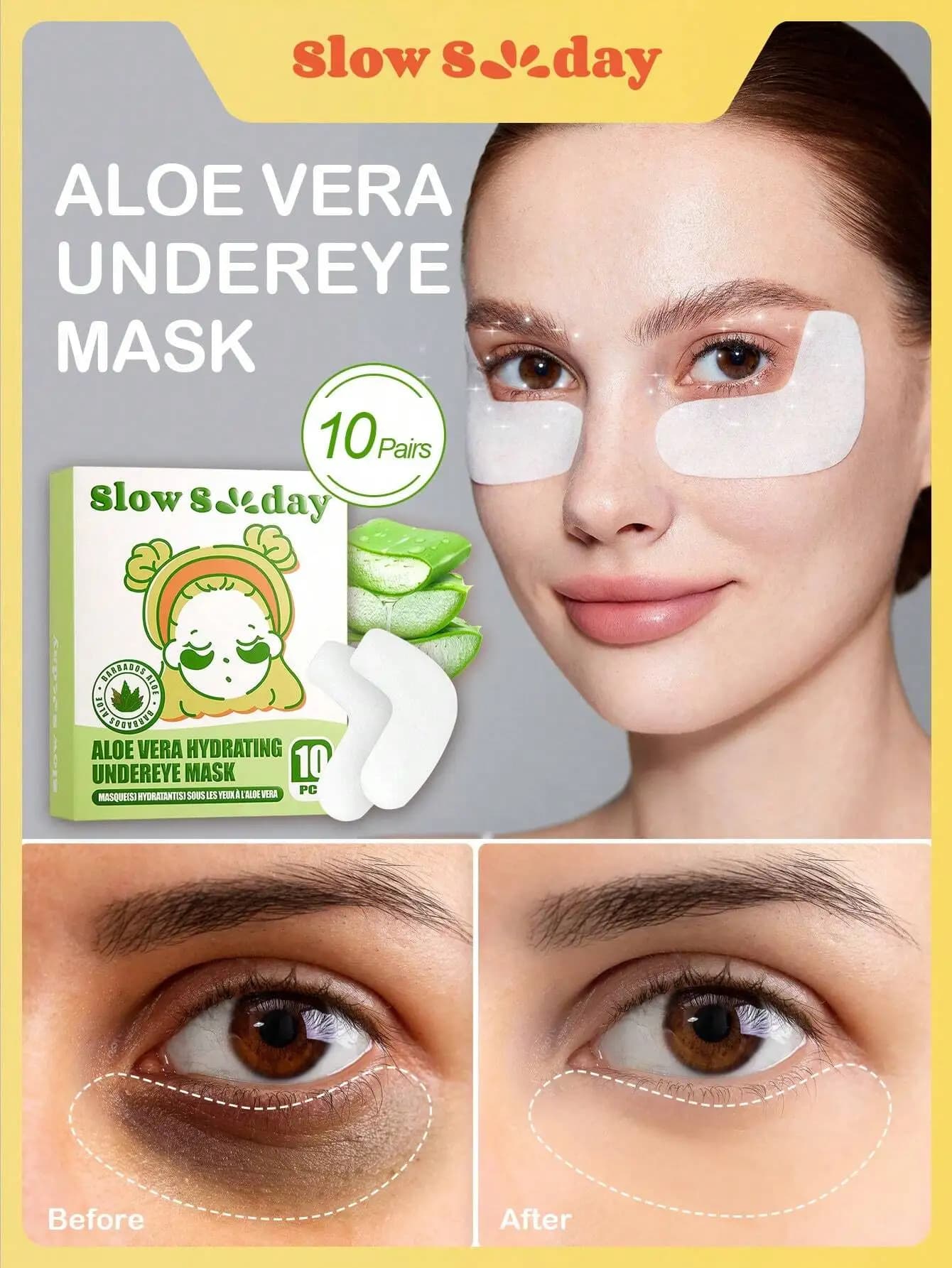 Maschera idratante per il contorno occhi all'aloe vera, maschera per occhi al collagene all'aloe vera, anti occhiaie, rimuove borse sotto gli occhi, idratante, rassodante, patch per occhi, cura della pelle intorno agli occhi