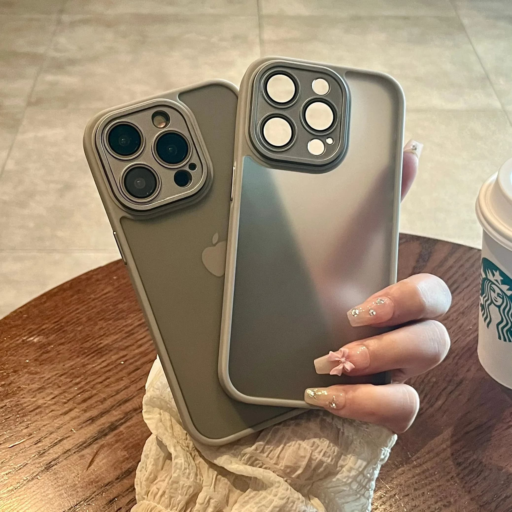 Luxury Shockproof Matte Phone Case For iPhone 17 16 15 14 Plus 13 12 11 Pro Max Bumper Transparent Protection PC Back Cover Capa