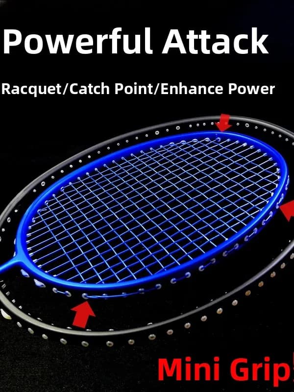 Racchetta da Badminton in Fibra di Carbonio per Allenamento, Tipo Veloce per Amatori, per Migliorare la Potenza e la Precisione del Colpo