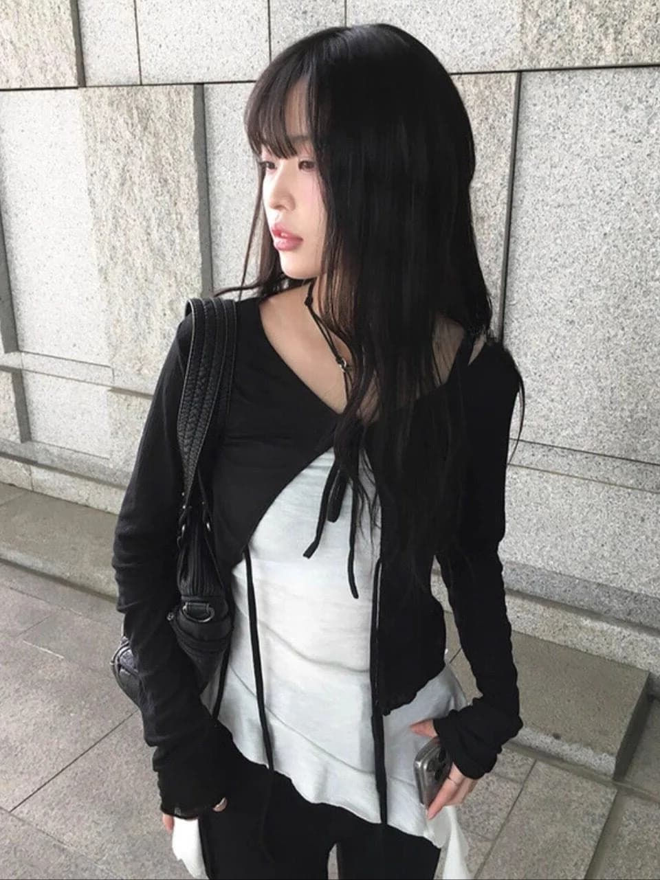 Chao Level Recommendation! Gentle Pure Desire Korean Version Girl Feel Irregular Wave Tube Top Belted Open Cardigan Top