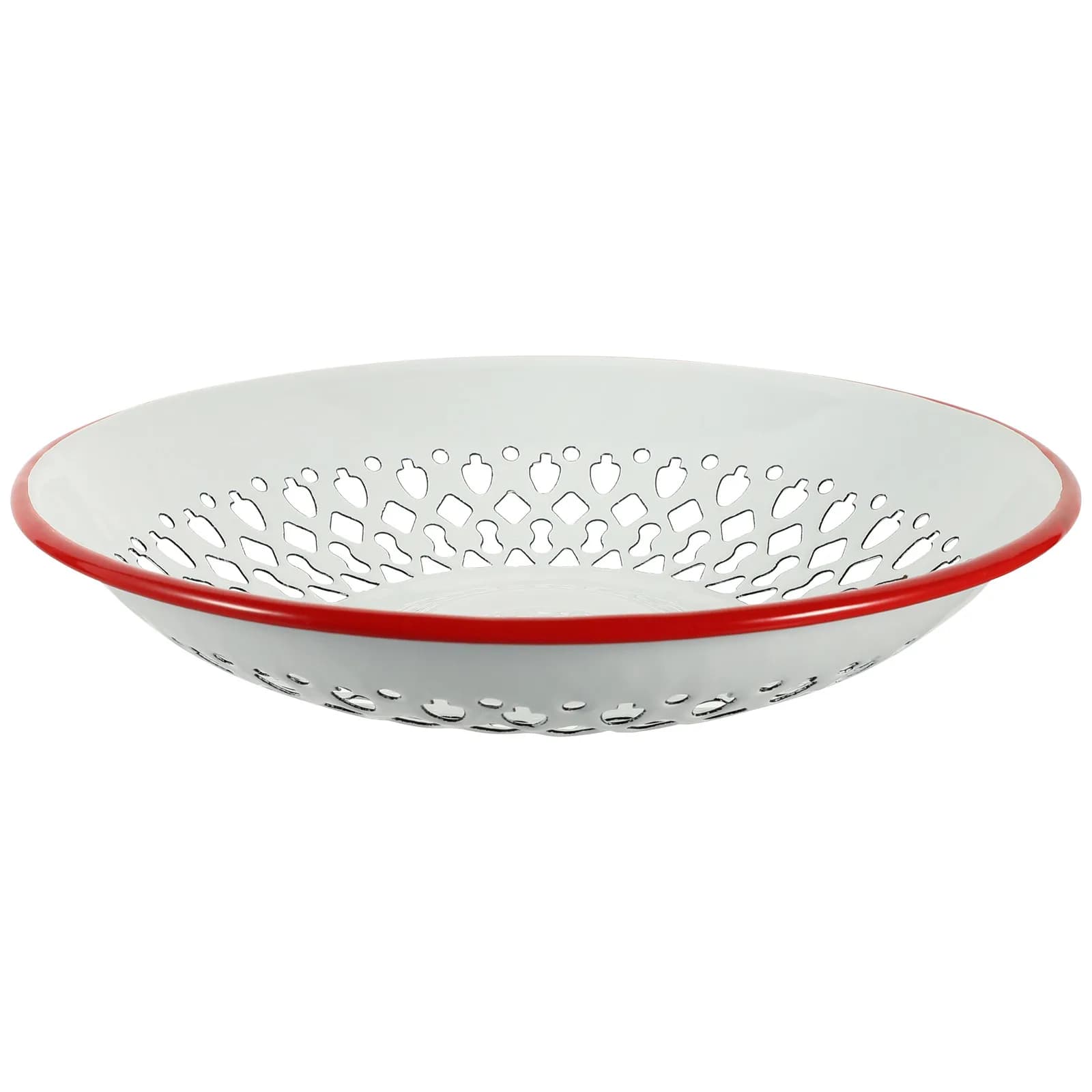 1Pcs Enamel Drain Basket Sturdy Dishwasher Safe Hollow Food Tray for Fruit Washing Draining Nuts Dried Fruits Snacks Storage Use