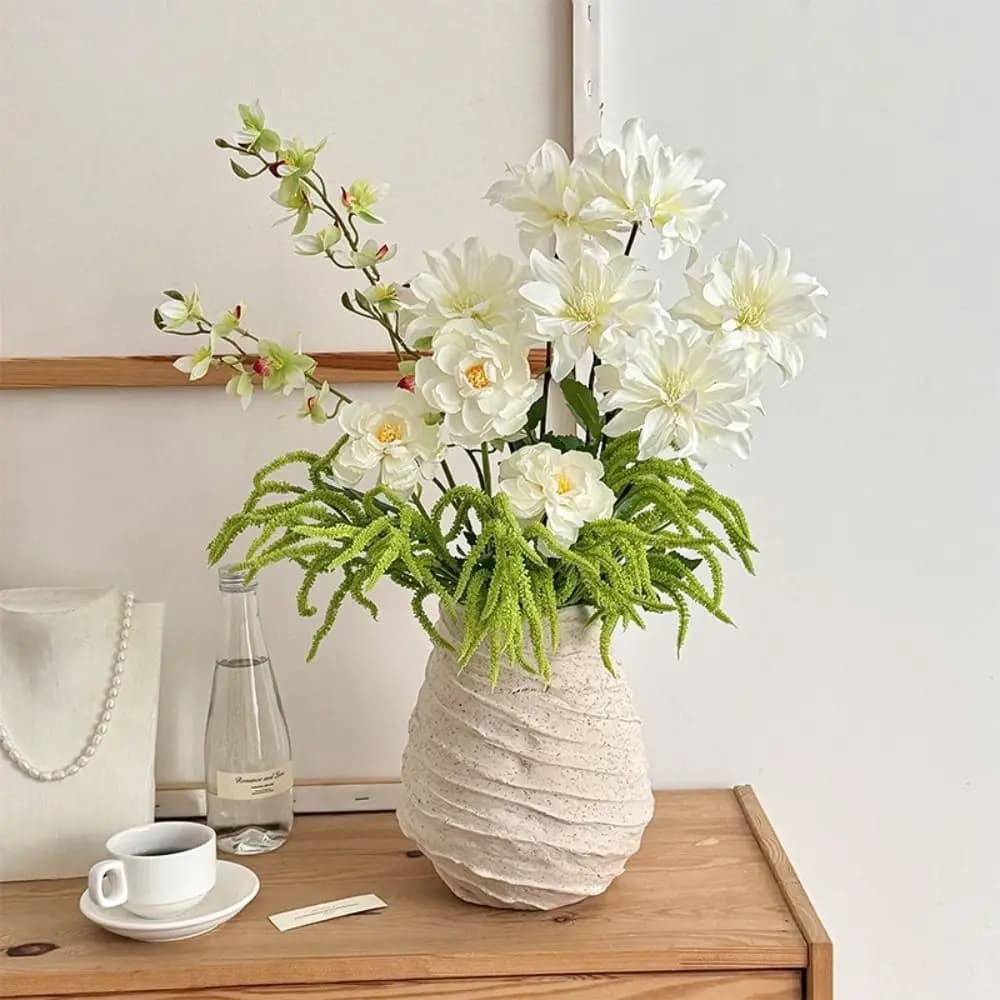 Lifelike Silicone Artificial Plants Green 37CM Palm Vine Simulated Green Plant Outdoor Use