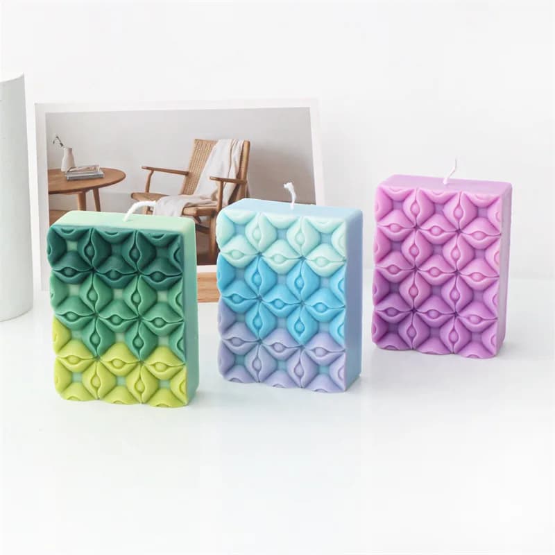Fiore quadrato sapone fatto a mano stampo in Silicone trifoglio Flip candela resina gesso stampo cioccolato Ice Making Set Party Home Decor regali