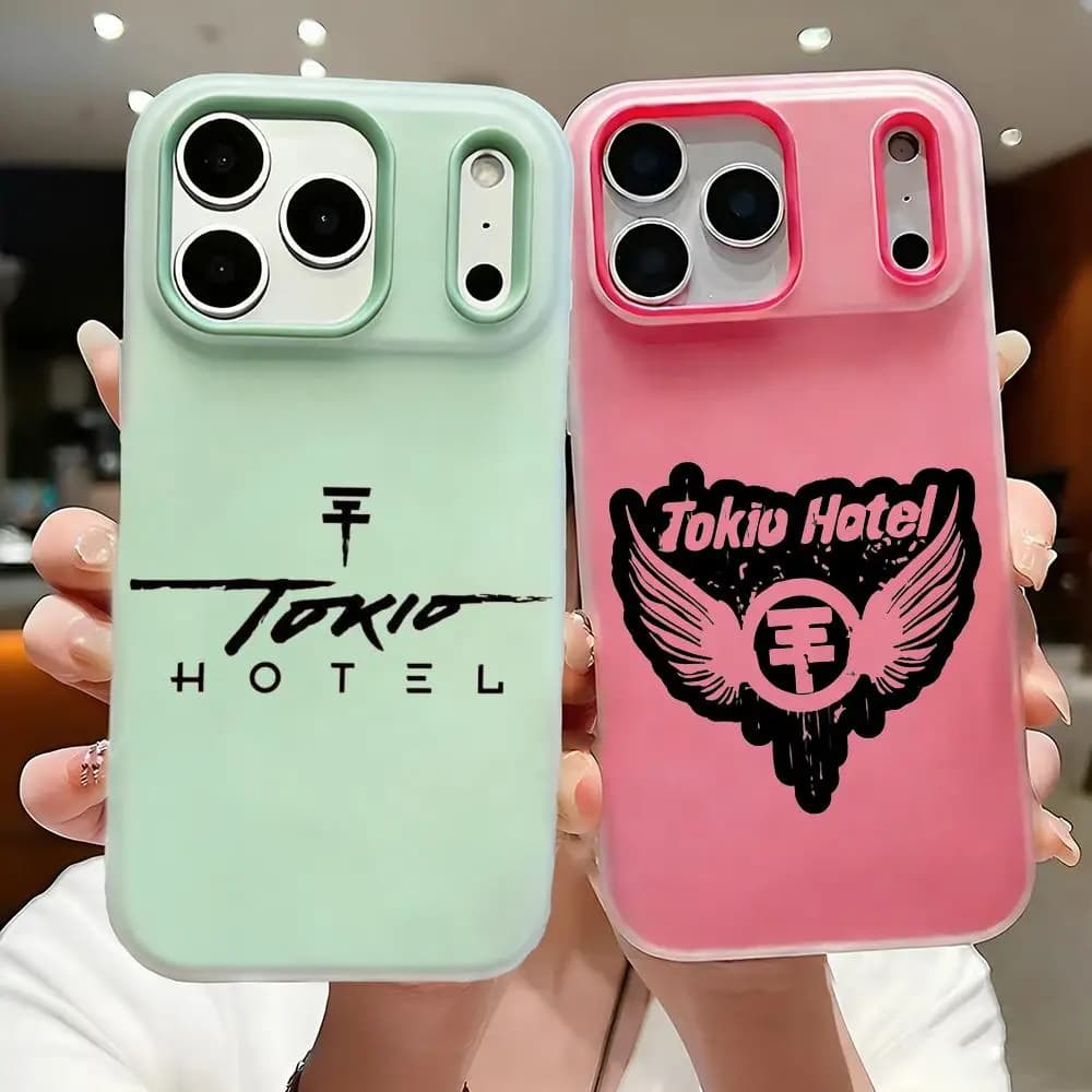 Cover for iPhone with logo Band T-Tokio Hotel for iPhone 17 16 15 14 13 12 11 Pro Max Plus Mini, transparent soft shockproof gel case