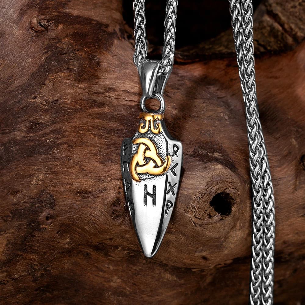 Punk Norse Odin's Spear Collane Vichinghi Rune Gungnir Punta di freccia Ciondolo da uomo in acciaio inossidabile Scandinavo Amuleto Gioielli Regali
