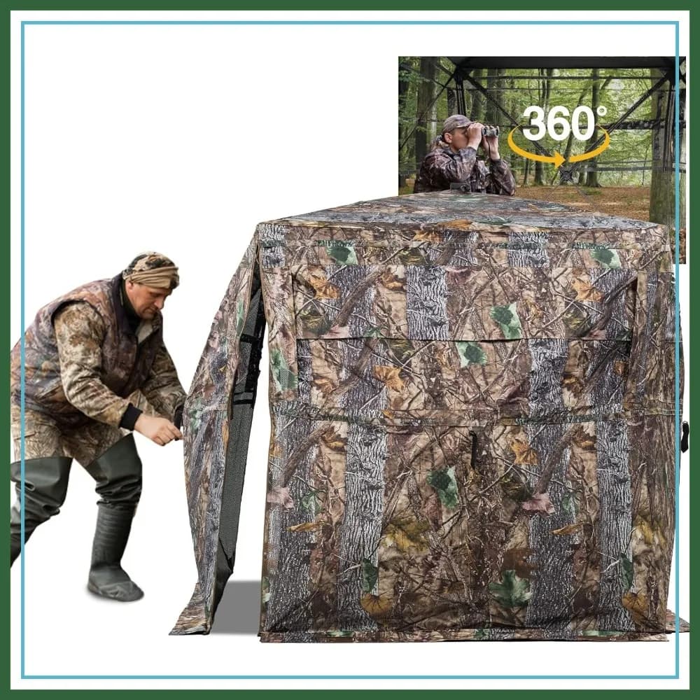 Tenda mimetica pop-up trasparente a 270/360 gradi con borsa per il trasporto, tenda portatile mimetica per 2/3/4 persone, riparo nascosto