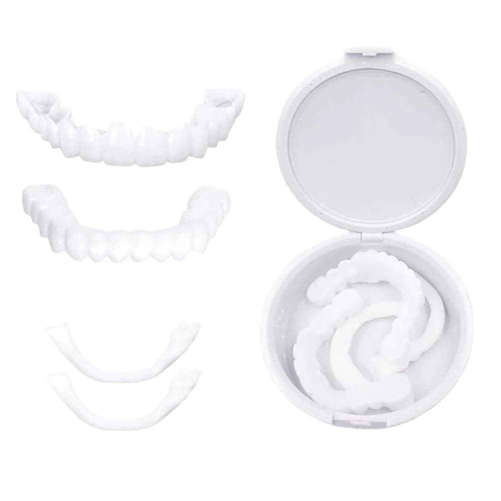 2 pairs of temporary teeth protect your teeth whitening Alternative smile Snap Top tooth cover fake Snap teeth for men and women