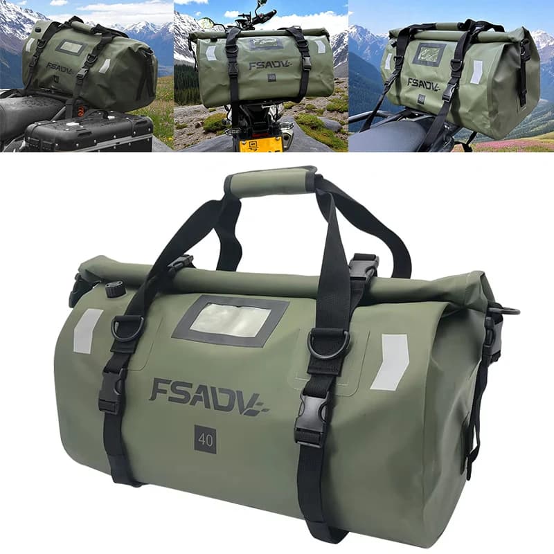 Borsa da coda per moto Impermeabile 500D PVC Bagagli asciutti Roll Pack Zaino Borsone Borse per sedili posteriori per moto per BMW R1200GS Per HONDA