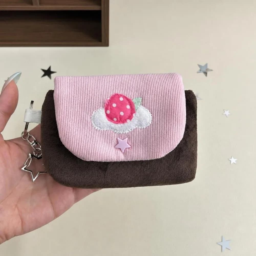 Korean Polka Dot Star Print Cosmetic Bag Large Capacity Multi-Purpose Stationery Pencil Case Portable Makeup Bag