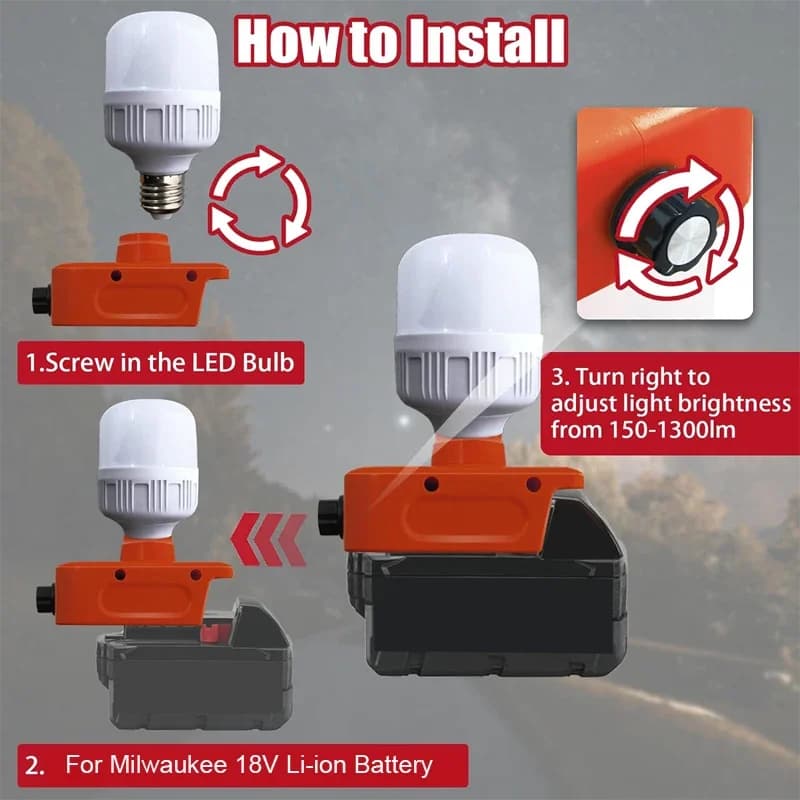 Makita Work Light for Dewalt for Milwaukee 18V Electric Tool Battery Table Emergency Lamp 18V Portable LED Warning Lamp