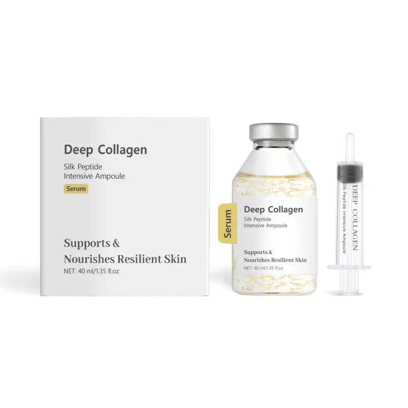 Siero Viso Intensivo al Collagene e Peptidi di Seta, Trattamento Idratante e Nutriente Profondo 40ml, Ampolla PDRN di Salmone