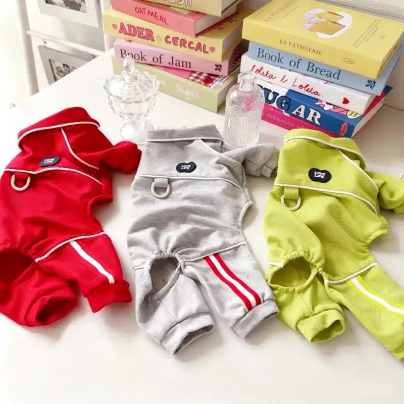 Dog Jumpsuit Waterproof Fashion Dog Clothes Solid High-Necked Four Legs Puppy Pajamas Schnauzer Chihuahua Costume Thin Dog Coat