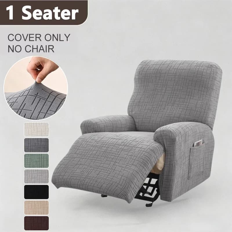 1 Seater Jacquard Stretch Recliner Sofa Cover Split Design Armchair Chair Covers Anti-dirty Sofa Covers Protector Home Decor