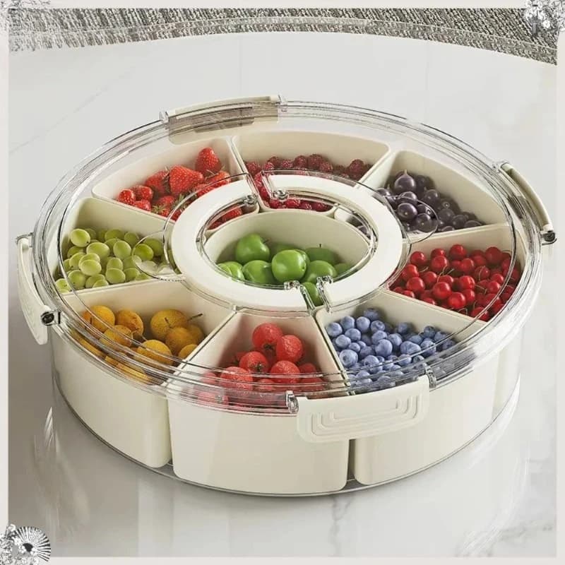 Organizzatore per Spezie da Cucina, Set di Contenitori Trasparenti in Plastica con Coperchi, Multi-Scomparto per Piano di Lavoro