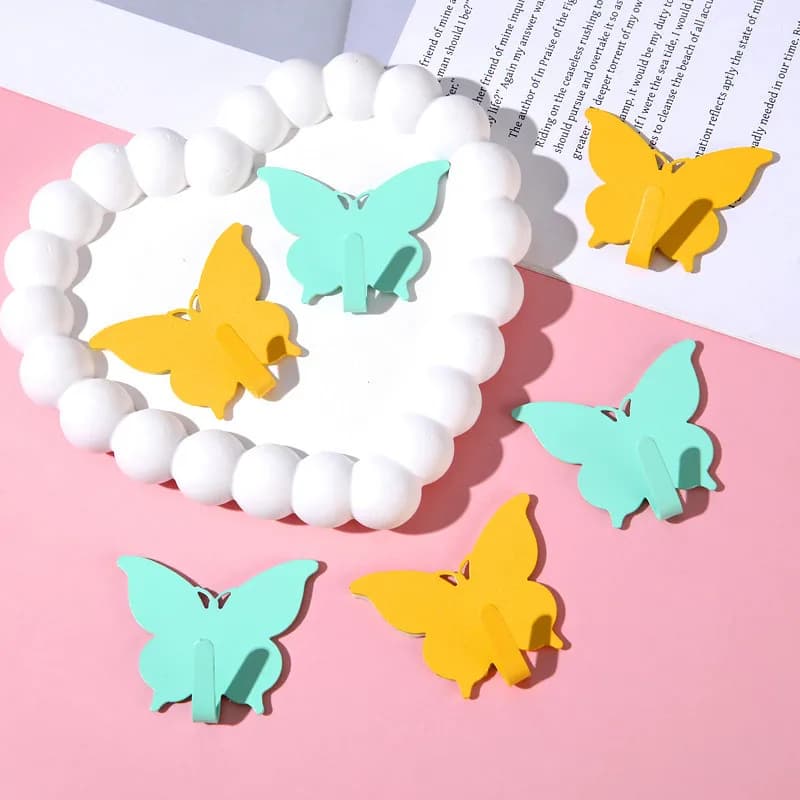 Butterfly shaped wall hook,Cartoon Cute wall hook,hole free wall hook.dormitory home adhesive hook, strong wall decoration hook