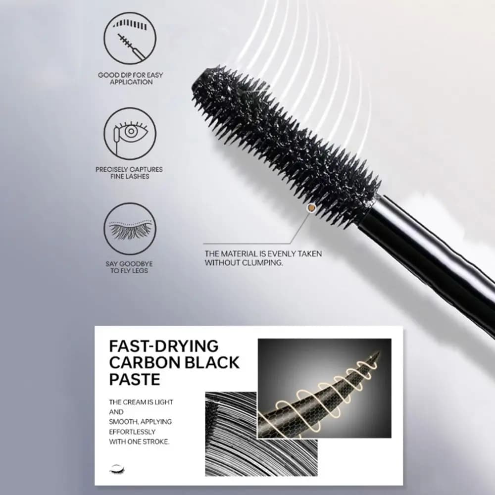 Extensive long-lasting waterproof mascara sprinkling proof mascara filler in natural-looking fiber without clusso Daily use