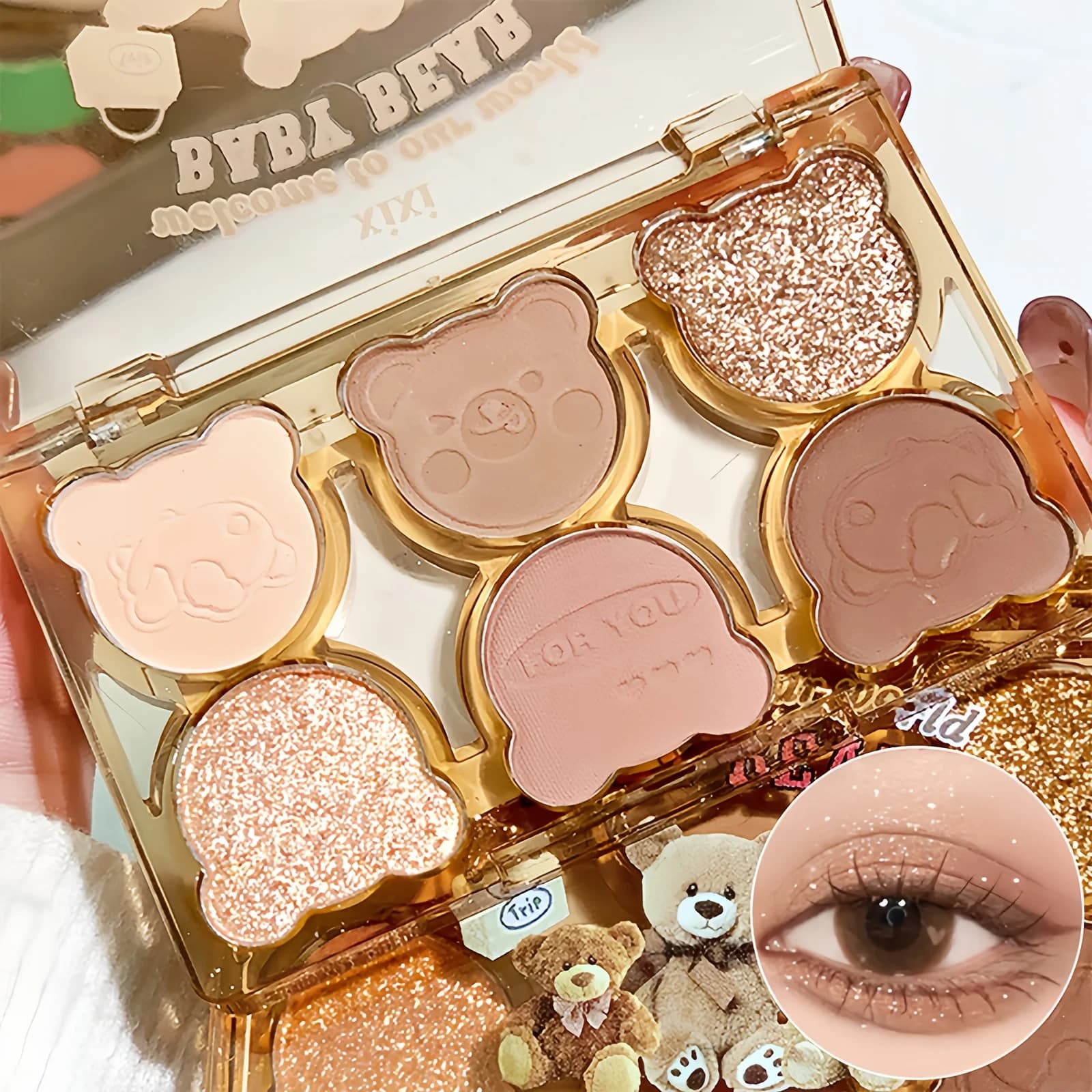 XIXI Palettes of 6 colors Glittered and matt shades for look makeup smokey eyes inspired by the Y2K