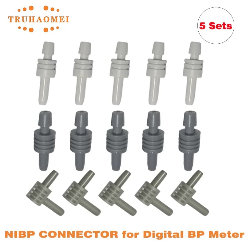 5 PCS NIBP Sleeveless Connector BP Digital Arm Blood Pressure Monitor Connector For Tonometer BP Meter Polsino