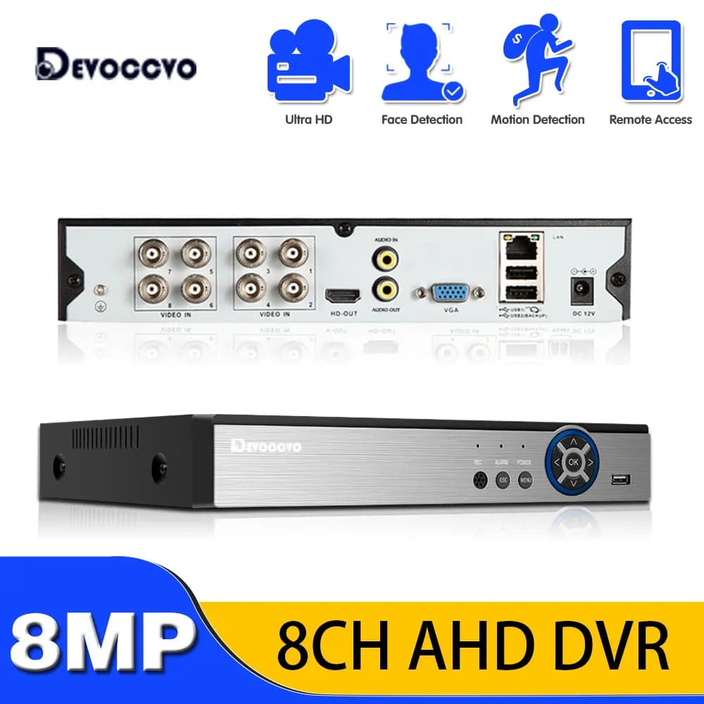 8 canali 4K CCTV DVR ibrido 8MP 6 IN 1 AHD CVI TVI CVBS Sicurezza DVR NVR Registratore 8CH XMEYE Videoregistratore di sorveglianza H.265