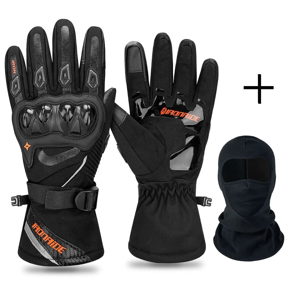 Guanti da moto da uomo antivento e passamontagna Guanti da equitazione per moto da esterno Touch Screen Guanti caldi da fuoristrada per moto invernali