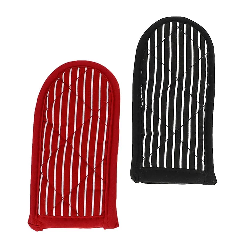 2Pcs Pan Handle Cover Cotton Heat Resistant Sleeve Anti-Scald Non-Slip Washable for Cast Iron Skillet Frying Pan Wok Baking