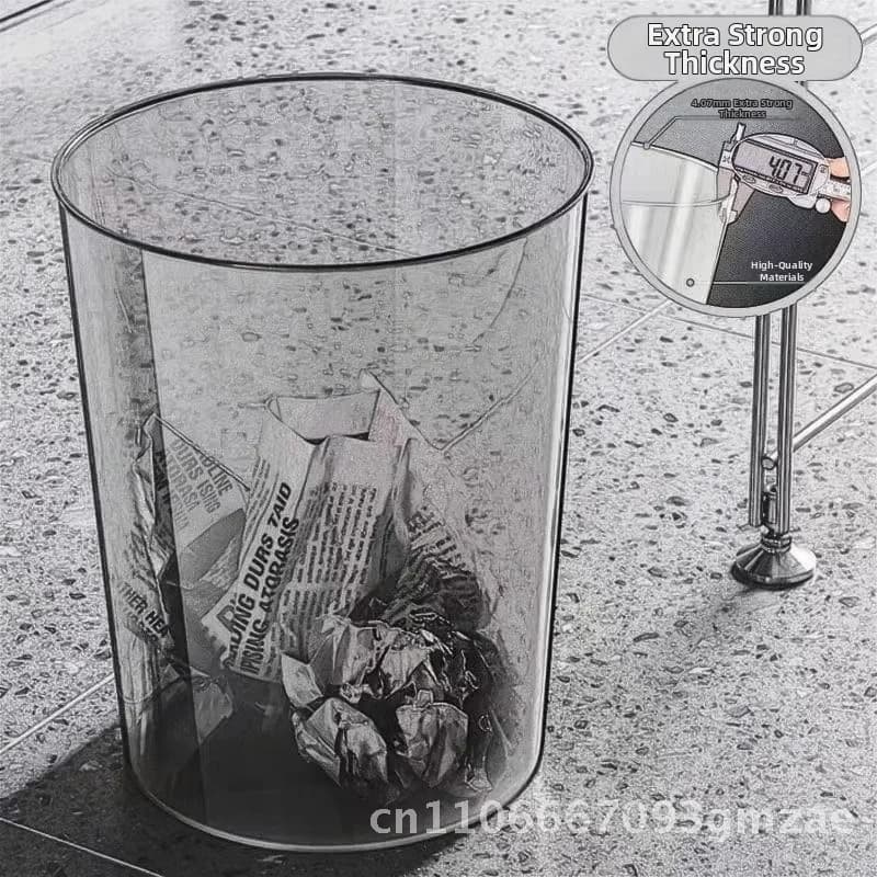 Bidone della spazzatura in plastica trasparente creativo 10L forma rotonda cucina ufficio bidone dei rifiuti domestici all'ingrosso Internet Celebrity Design
