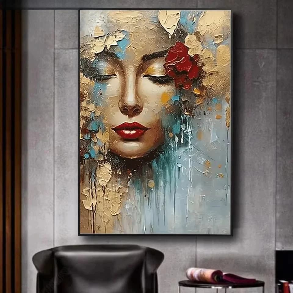 Frameless,2026 Diamond Painting New DIY Art Abstract Golden Woman Diamond Embroidery Rhinestone Stitch Mosaic Home Decoration