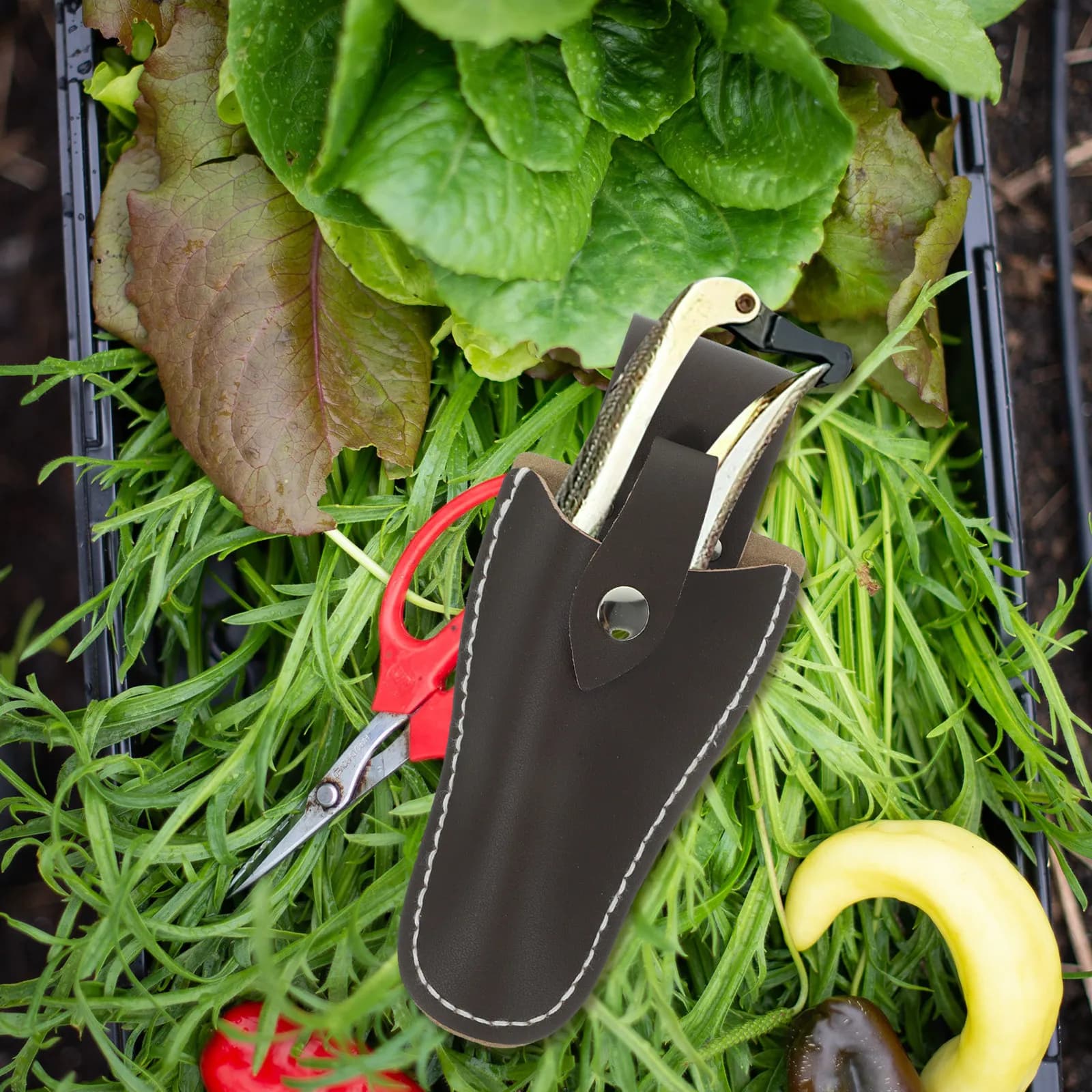 2Pcs Garden Pruner Sheath Protective PU Scissor Holder Case Cover for Gardening Pruning Shears Scissor Bag